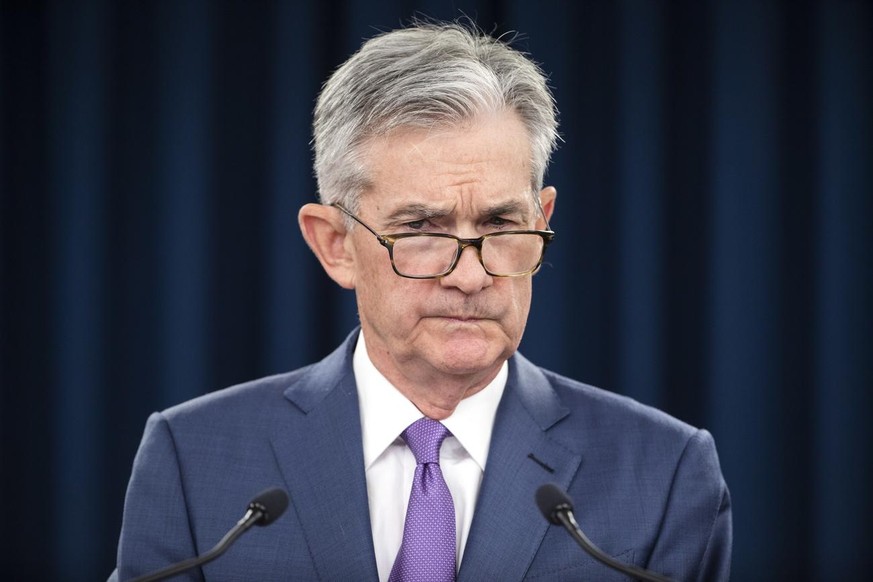 epa07750416 Federal Reserve Chairman Jerome Powell announces the Fed&#039;s decision to cut interest rates a quarter percent at a news conference following a Federal Open Market Committee meeting in W ...