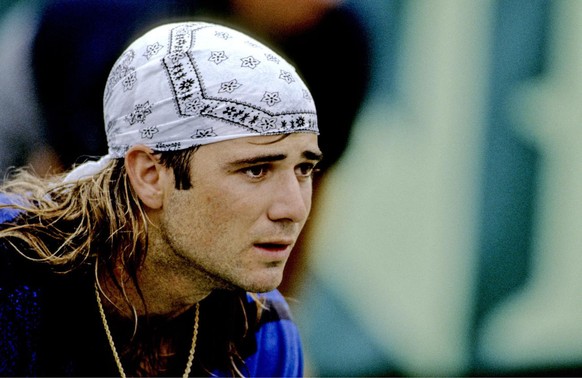 Andre Agassi competes in the Davis Cup tennis tournament in 1992. (AP Photo / Al Messerschmidt)