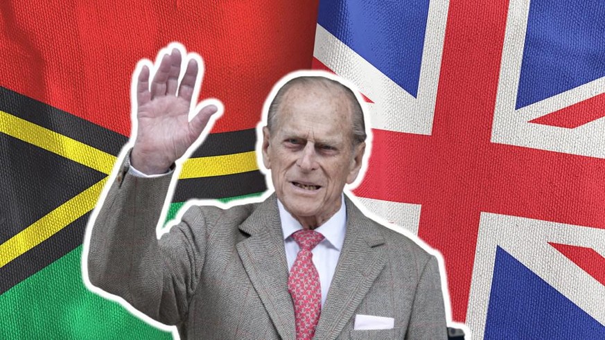 Prince Philip Vanuatu Royaume-Uni drapeaux