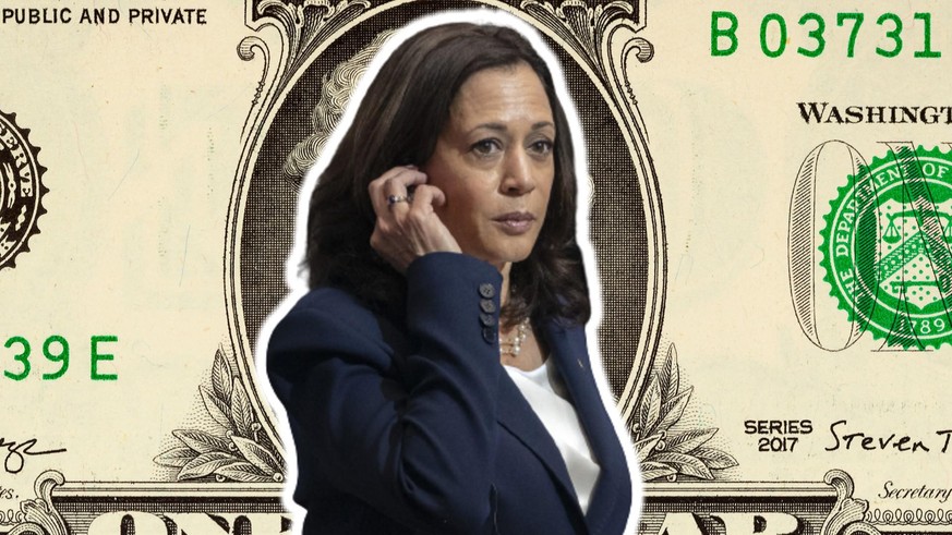 Kamala Harris vice-présidente Maison Blanche Etats-Unis billet de banque dollar Joe Biden