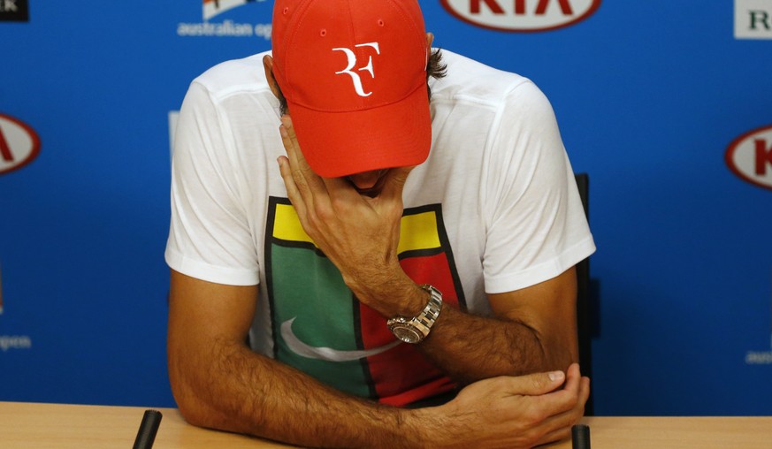 Roger Federer nach seiner Partie gegen Novak Djokovic.