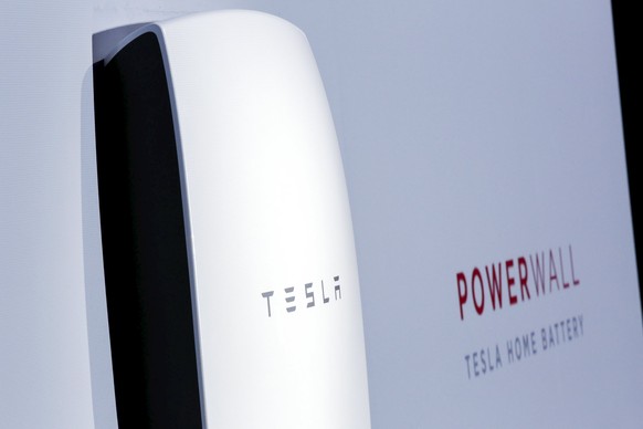 The Tesla Energy Powerwall Home Battery is unveiled by Tesla Motors CEO Elon Musk during an event in Hawthorne, California April 30, 2015. Tesla Motors Inc unveiled Tesla Energy - a suite of batteries ...
