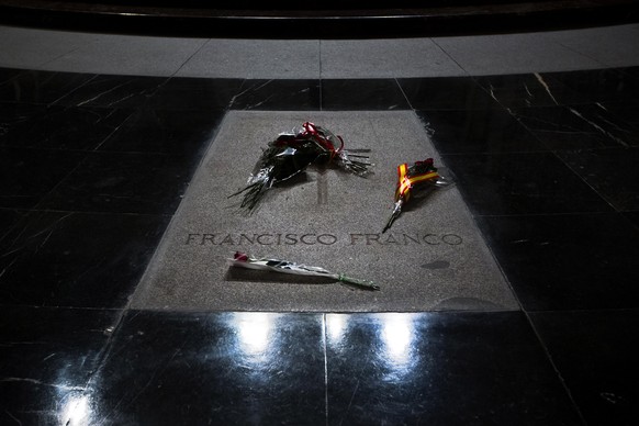 A view of Spanish former dictator General Francisco Franco&#039;s tomb in his mausoleum in the Valle de los Caidos (Valley of the Fallen), near Madrid, Spain, Thursday, Nov. 20, 2014. Thursday marks t ...