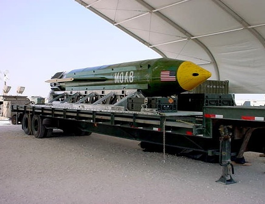 This photo provided by Eglin Air Force Base shows the GBU-43/B Massive Ordnance Air Blast bomb. The Pentagon says U.S. forces in Afghanistan dropped the military&#039;s largest non-nuclear bomb on an  ...