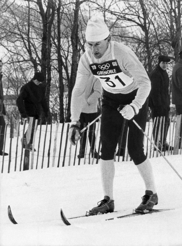 Sepp Haas gewann 1968 für die Schweiz Bronze über 50 Kilometer.