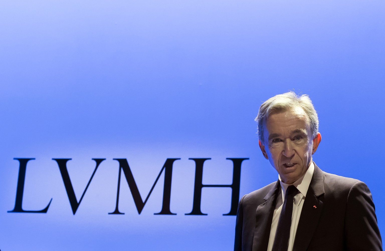 epa07330230 CEO of French luxury goup LVMH, Bernard Arnault attends a new conference to present the group&#039;s annual results, in Paris, France, 29 January 2019. According to reports, the world&#039 ...