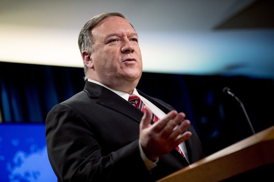 FILE - In this April 29, 2020, file photo Secretary of State Mike Pompeo speaks at a news conference at the State Department in Washington. Chinese leaders â??intentionally concealed the severityâ? o ...