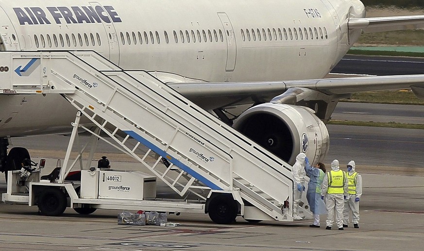 Ebola-Verdacht: Ein Flugzeug der Air France, am Donnerstag in Madrid.