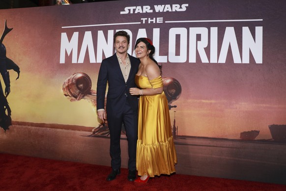 Pedro Pascal and Gina Carano attend the LA Premiere of &quot;The Mandalorian&quot; at the El Capitan Theatre on Wednesday, Nov. 13, 2019, in Los Angeles. (Photo by Mark Von Holden/Invision/AP)
Pedro P ...