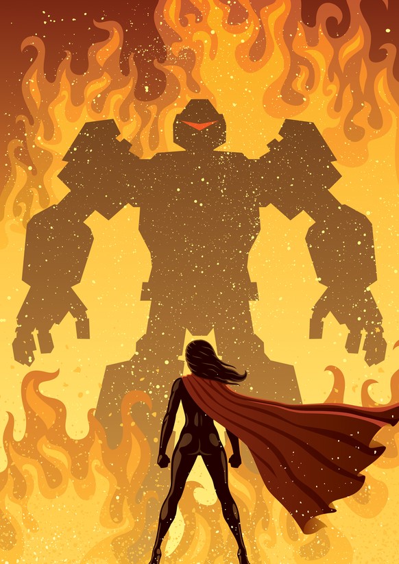 superhero superheroine superheldin roboter monster comics