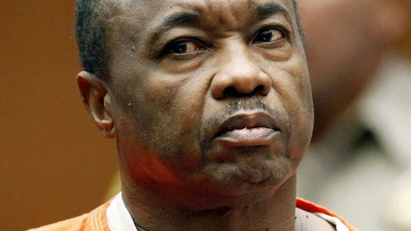 In this Aug. 23, 2010, file photo, Lonnie David Franklin Jr. appears for an arraignment on multiple charges as the alleged &quot;Grim Sleeper&quot; killer in Los Angeles Superior Court. More than 30 y ...