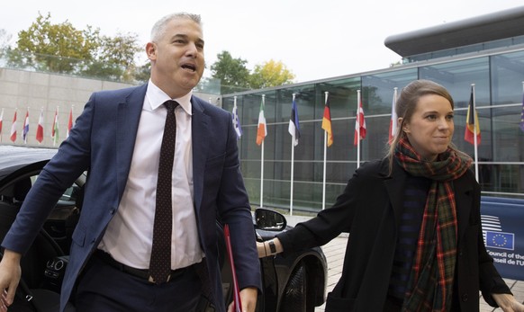 United Kingdom Brexit negotiator Stephen Barclay arrives for a meeting of EU General Affairs Council at the European Convention Center in Luxembourg, Tuesday, Oct. 15, 2019. European Union chief Brexi ...