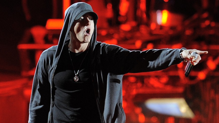 FILE - In this April 15, 2012 file photo Eminem performs at the 2012 Coachella Valley Music and Arts Festival in Indio, Calif. Eminem gave his estranged mom quite the Mother’s Day gift, releasing a mu ...