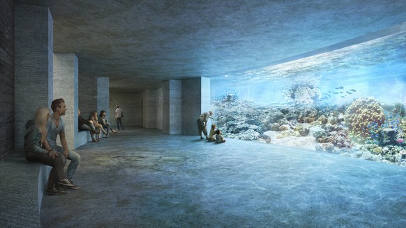 HANDOUT - Computervisualisierung des Ozeanium Projektes des Zoo Basel. Der Zoo Basel moechet ab 2019 mit den Bauarbeiten fuer den 100 Millionen teuren Bau beginnen, wie das Unternehmen am 26. Mai 2014 ...