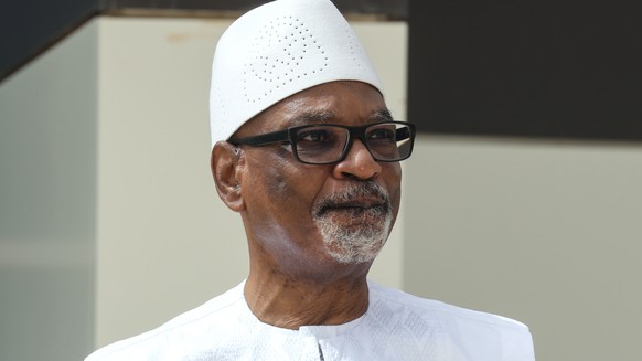 epa08611338 (FILE) - Mali&#039;s President Ibrahim Boubacar Keita poses for a photo during the G5 Sahel Summit in Nouakchott, Mauritania, 30 June 2020 (reissued 18 August 2020). Reports on 18 August 2 ...
