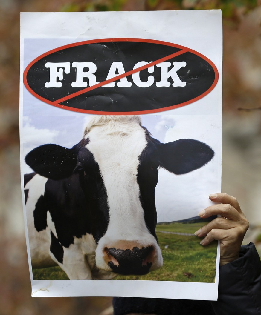 Protestplakat gegen das Fracking.