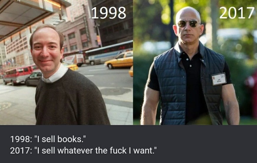 Jeff Bezos 1998: «Ich verkaufe Bücher» – Jeff Bezos 2017: «Ich verkaufe was auch immer ich will».