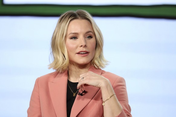 Kristen Bell speaks at the &quot;Central Park,&quot; panel during the Apple+ TCA 2020 Winter Press Tour at the Langham Huntington, Sunday, Jan. 19, 2020, in Pasadena, Calif. (Photo by Willy Sanjuan/In ...