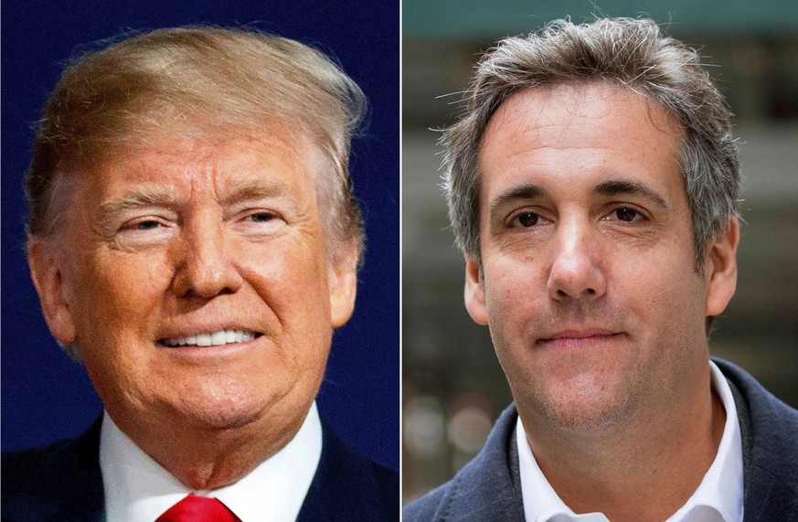 FILE - This file combination photo shows President Donald Trump and attorney Michael Cohen. Cohen
