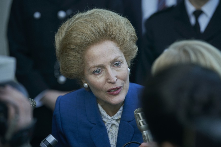 This image released by Netflix shows Gillian Anderson in a scene from &quot;The Crown.&quot; Season four premieres on Sunday, Nov. 15. (Des Willie/Netflix via AP)