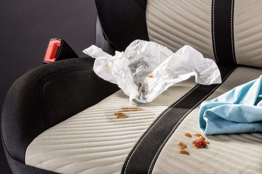 epa04167751 Handout image releaed by Johnson Controls on Tuesday 15 April, 2014: Unsightly: Ketchup on seat covers. 
Johnson Controls, a global industrial company with core businesses in the automotiv ...