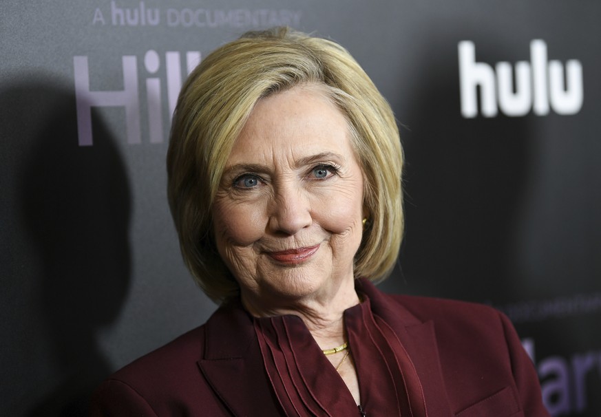FILE - This March 4, 2020 file photo shows former secretary of state Hillary Clinton at the premiere of the Hulu documentary &quot;Hillary&quot; in New York. A virtual coffee with Clinton is one of th ...