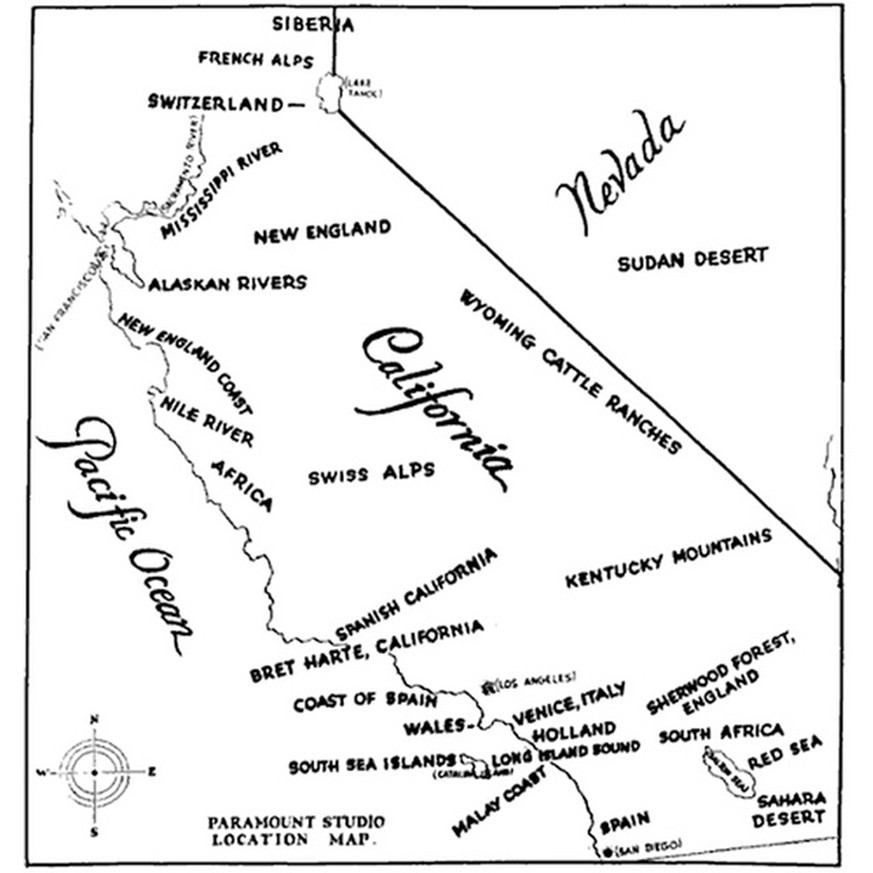 Karte: Kalifornien, Film-Locations