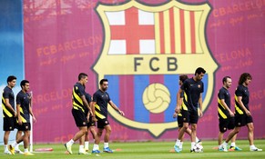 Die Barça-Spieler im Training.