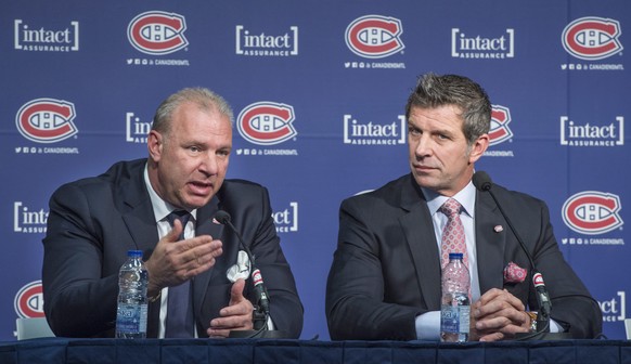 Montreals Cheftrainer Michel Therrien (l.) zusammen mit General Manager Marc Bergevin.