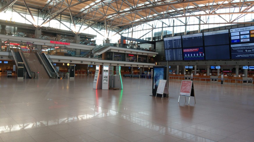 Hamburgs Flughafen am 1. April 2020.