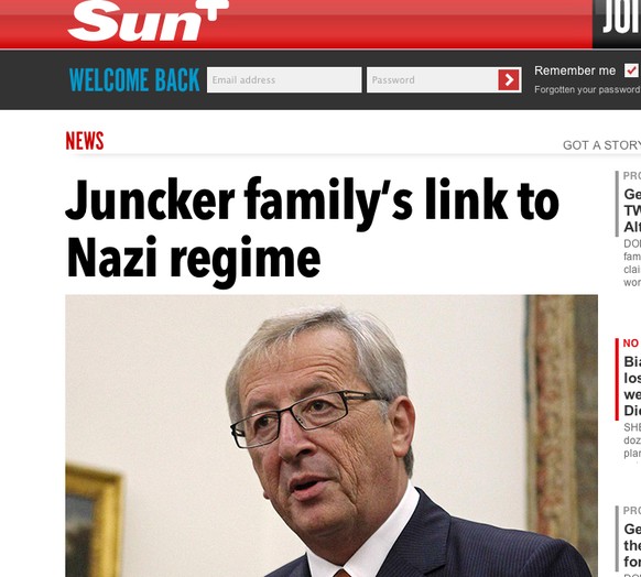 Jean-Claude Juncker: Von der britischen Boulevardpresse zum Nazi gemacht.