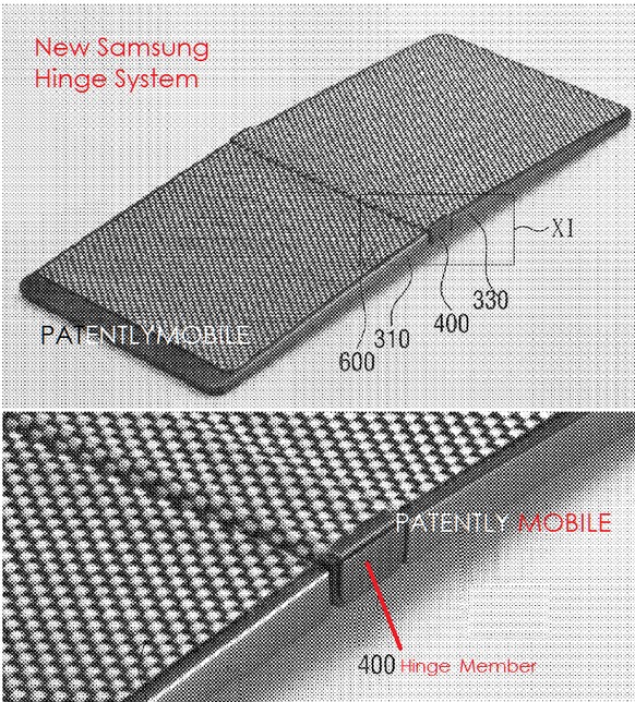 Laut&nbsp;Patentlymobile arbeitet Samsung an einem Scharnier-System für ein faltbares Smartphone.