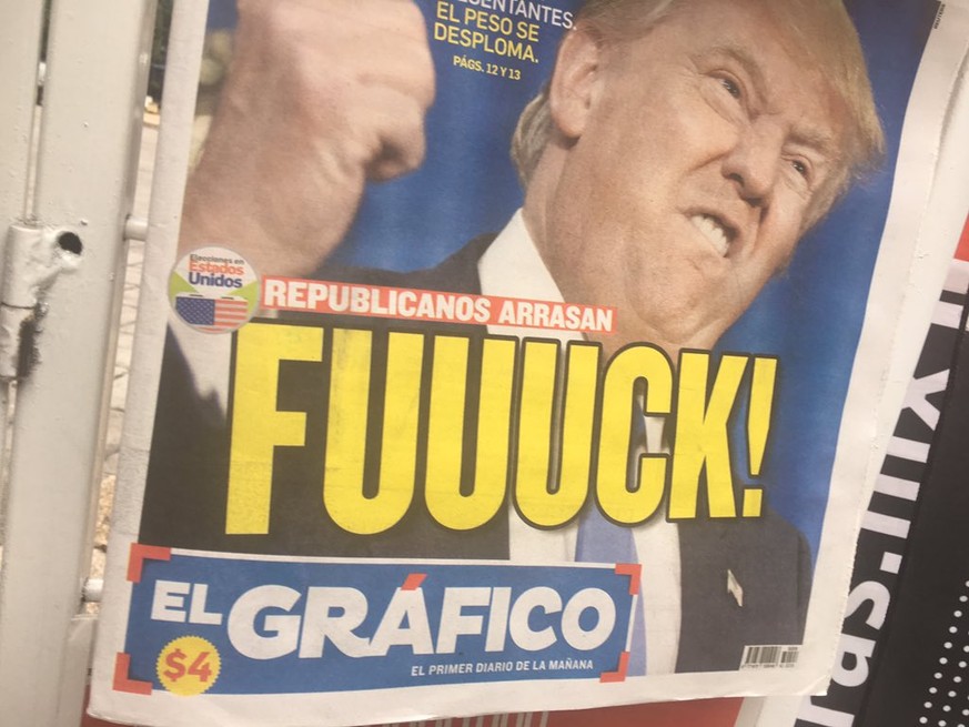 Die Titelseite einer mexikanischen Zeitung nach Trumps Wahlsieg.