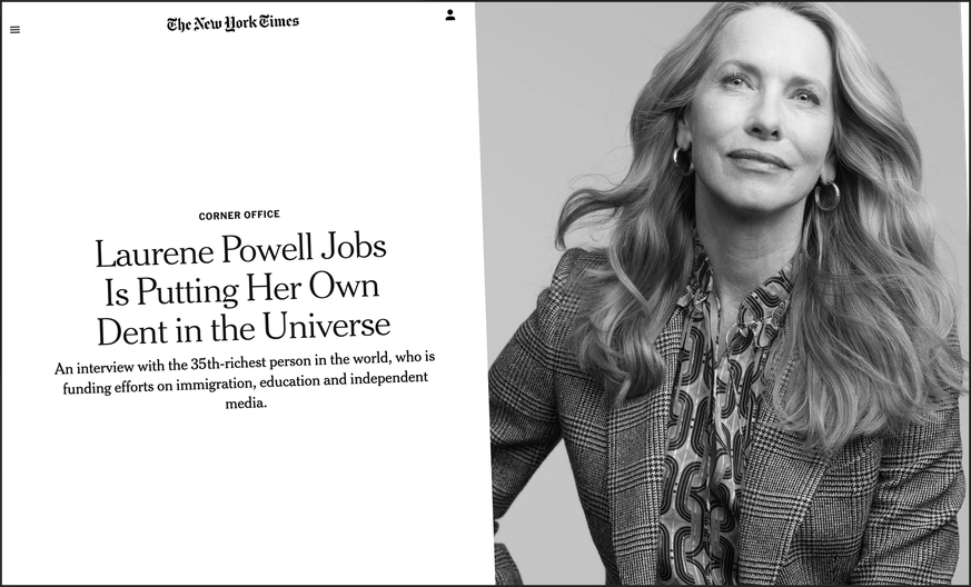Bevor der US-Journalist David Gelles das Interview führen konnte, wollte ihn Laurene Powell Jobs selber befragen.