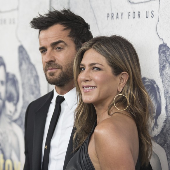 Jennifer Aniston, right, and Justin Theroux arrive at the LA Premiere of &quot;The Leftovers&quot; Season Three at Avalon Hollywood on Tuesday, April 4, 2017, in Los Angeles. (Photo by Willy Sanjuan/I ...