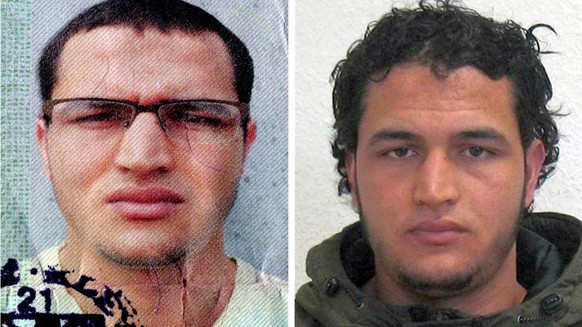 epa05684720 An undated handout composite photo made available by German Federal Criminal Police Office (BKA) on 21 December 2016 shows suspect Anis Amri who is searched for in connection to the 19 Dec ...