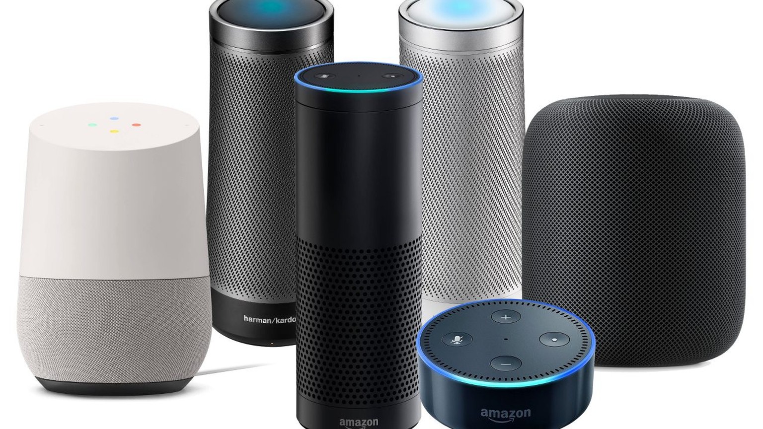 Smarte Lautsprecher wie Google Home,&nbsp;Microsoft Invoke, Amazon Echo oder Apple Homepod drängen 2018 in unsere Wohnzimmer.