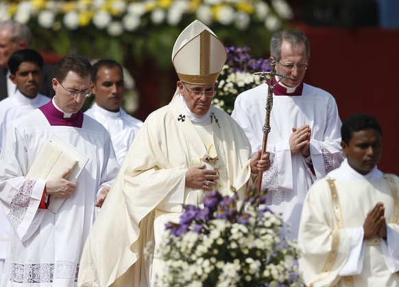 Aufnahme in das Verzeichnis der Heiligen: Papst Franziskus in Sri Lanka.&nbsp;