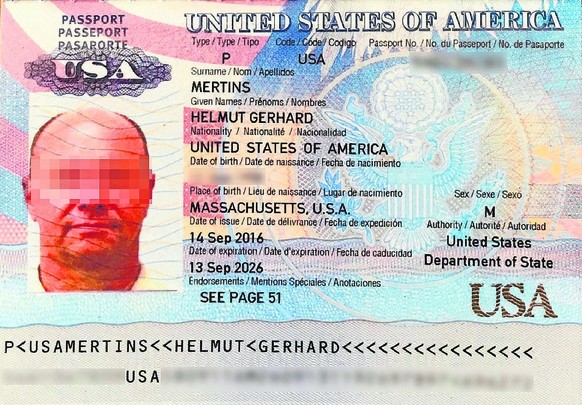Im Internet aufgetauchter Pass: CIA-naher Waffenhändler Mertins