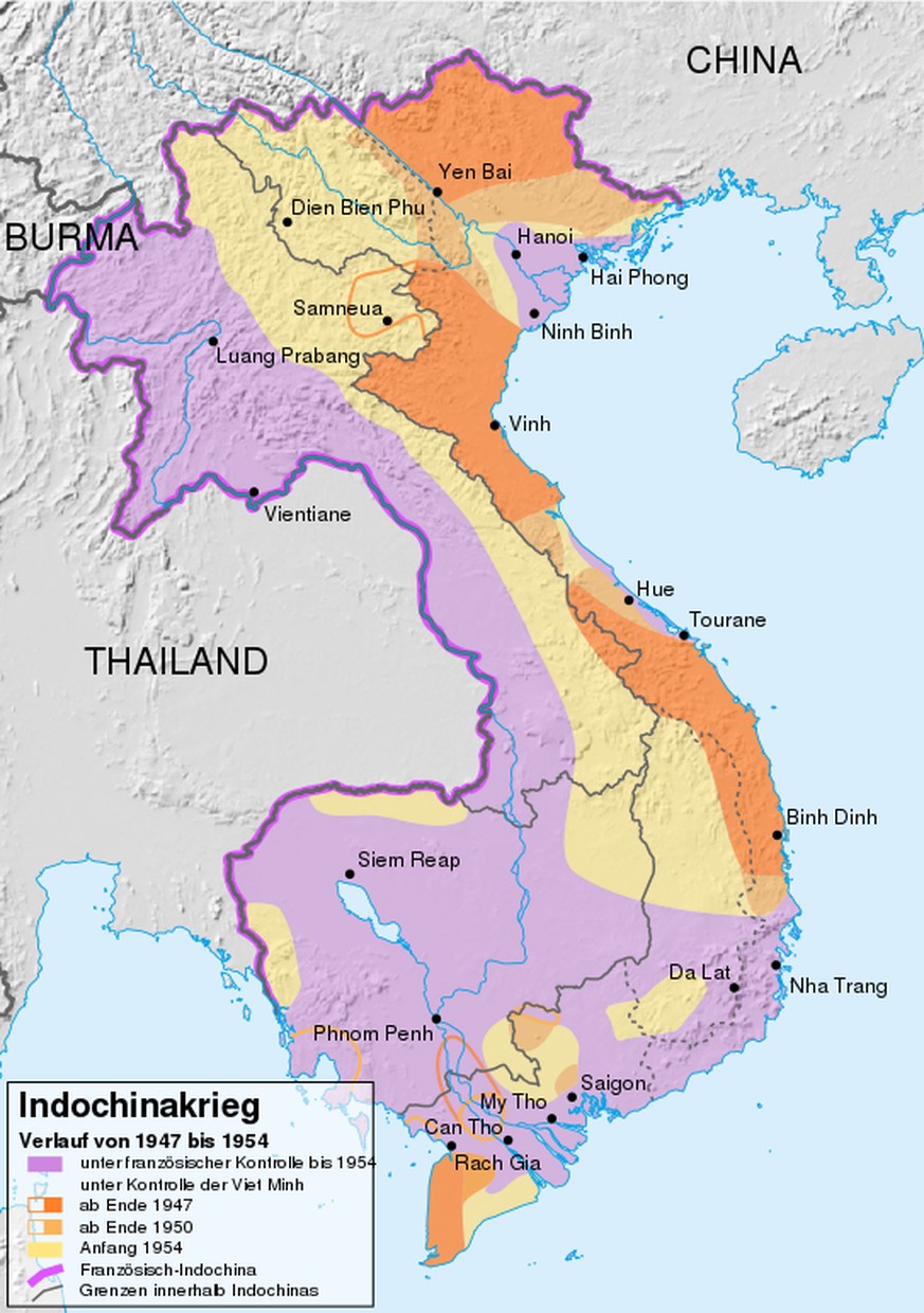 Militärische Kontrolle des Territoriums während des Indochinakriegs