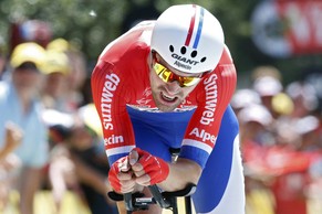 Cycling - Tour de France cycling race - The 37.5 km (23.3 miles) Stage 13 from Bourg-Saint-Andeol to La Caverne du Pont-d&#039;Arc, France - 15/07/2016 Team Giant-Alpecin rider Tom Dumoulin of The Net ...