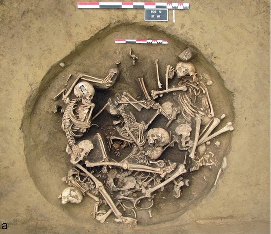 Ausgrabung Skelettfund in Bergheim, Elsass, 2012