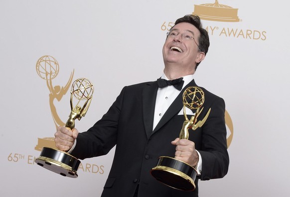 Stephen Colbert sahnte für seine «Colbert Report» im September 2013 zwei Emmys ab.