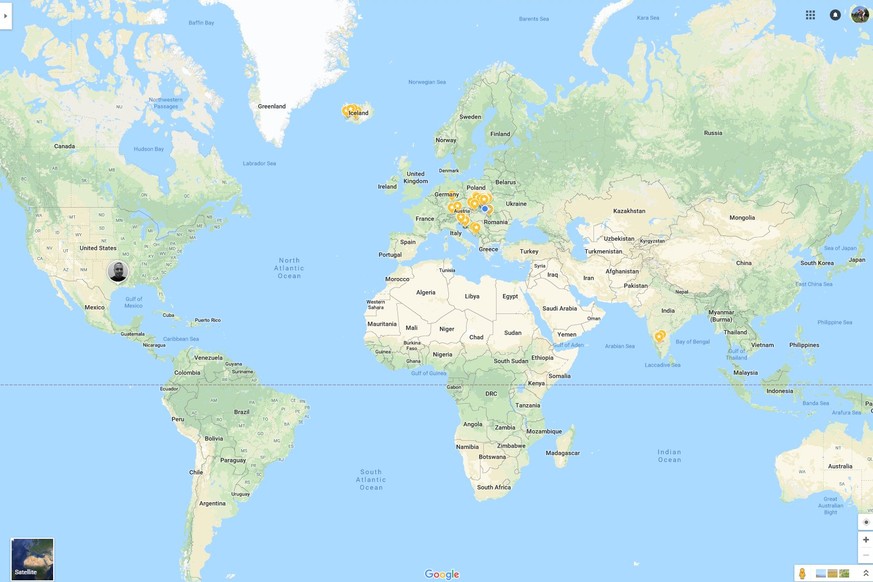 Alte Version: Google Maps zeigte Nordamerika, Grönland, Skandinavien und Russland als Riesen. Südamerika, Afrika und Indonesien in&nbsp;Äquatornähe waren vergleichsweise viel zu klein.&nbsp;&nbsp;