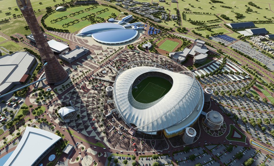 DOHA, QATAR: In this handout image supplied by Qatar 2022, this artists impression represents Khalifa International Stadium. Qatar will host the FIFA World Cup in 2022. (Photo by Handout/Supreme Commi ...