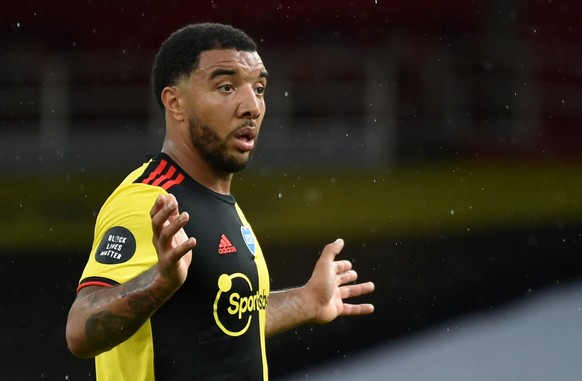 epa08567428 Watford&#039;s Troy Deeney reacts during the English Premier League match between Arsenal London and Watford in London, Britain, 26 July 2020. EPA/Rui Vieira/NMC/Pool EDITORIAL USE ONLY. N ...