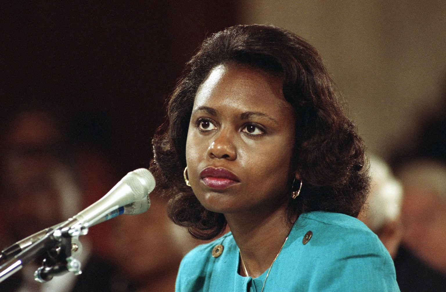 FILE - This Oct. 11, 1991 file photo shows University of Oklahoma Law Professor Anita Hill testifying before the Senate Judiciary Committee on Capitol Hill in Washington. HBO says that “Scandal” star  ...