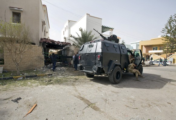 Die iranische Botschaft in Libyen nach dem Anschlag.&nbsp;