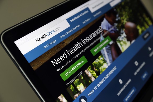 FILE - In this May 18, 2017 file photo, the Healthcare.gov website is seen on a laptop computer, in Washington. Former Obama administration officials say they&#039;re launching a private campaign to e ...