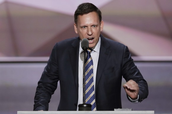 FILE - In this July 21, 2016, file photo, entrepreneur Peter Thiel speaks during the final day of the Republican National Convention in Cleveland. The Silicon Valley data-mining firm Palantir Technolo ...